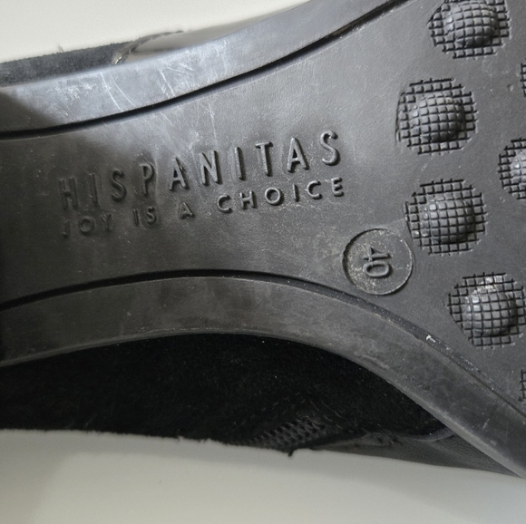 HISPANITAS Leather/Patent Leather/ Fur Black/Leopard Print Block Heel Shoes.40 - Picture 10 of 12